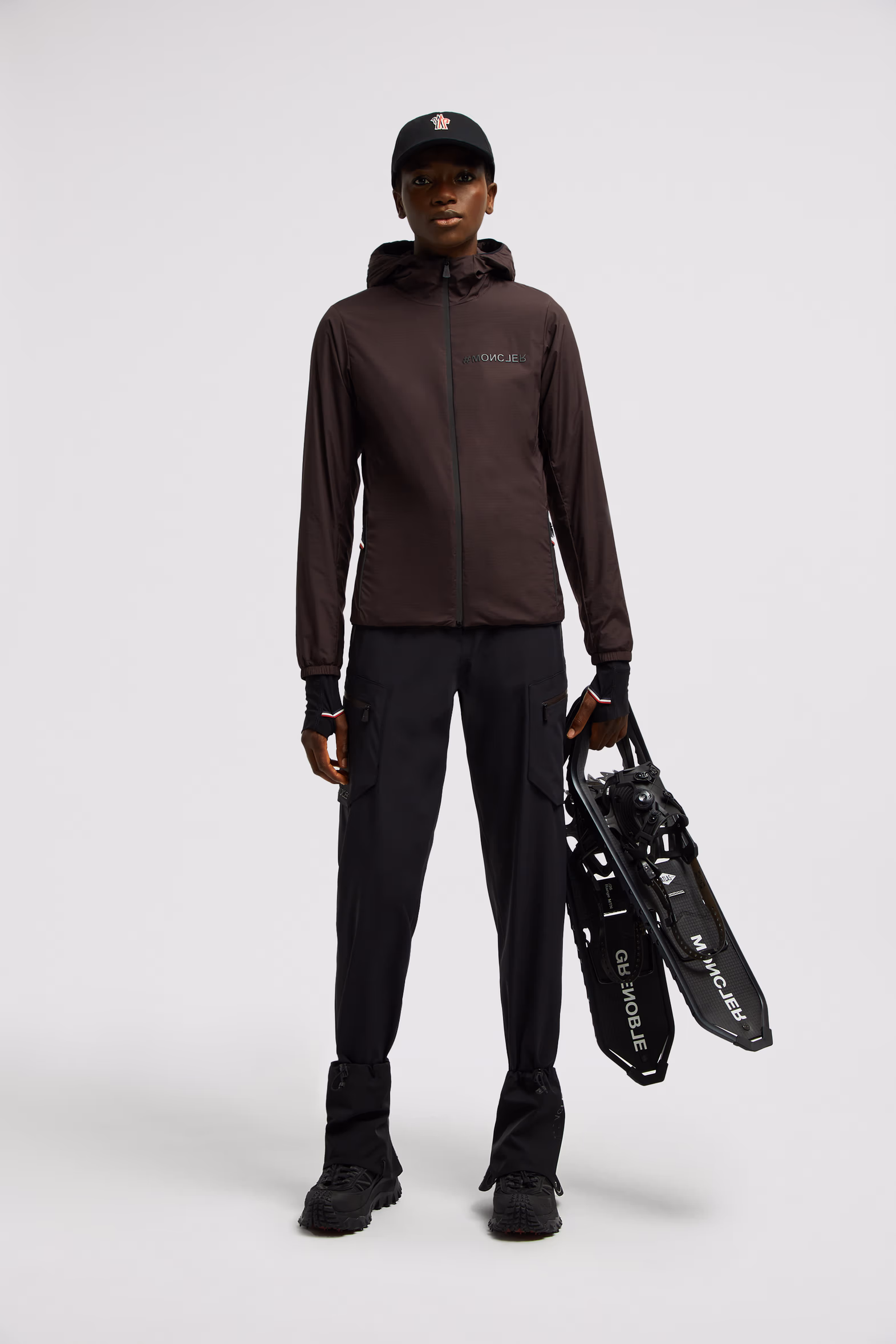 Mietres Packable Hooded Shell Jacket Women Dark Brown Moncler 0